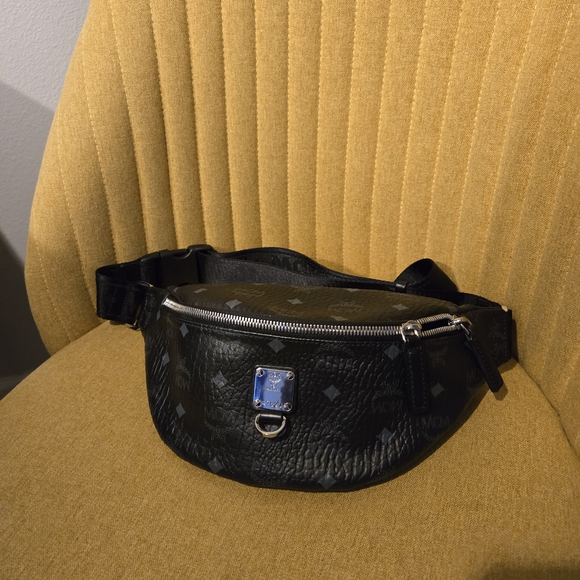 MCM Handbags - MCM Black Leather Belt Bag